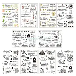 Y88B Palabras bendición alemana Frote en pegatina Agua transferencia agua Pegatina para vela Copa cerámica