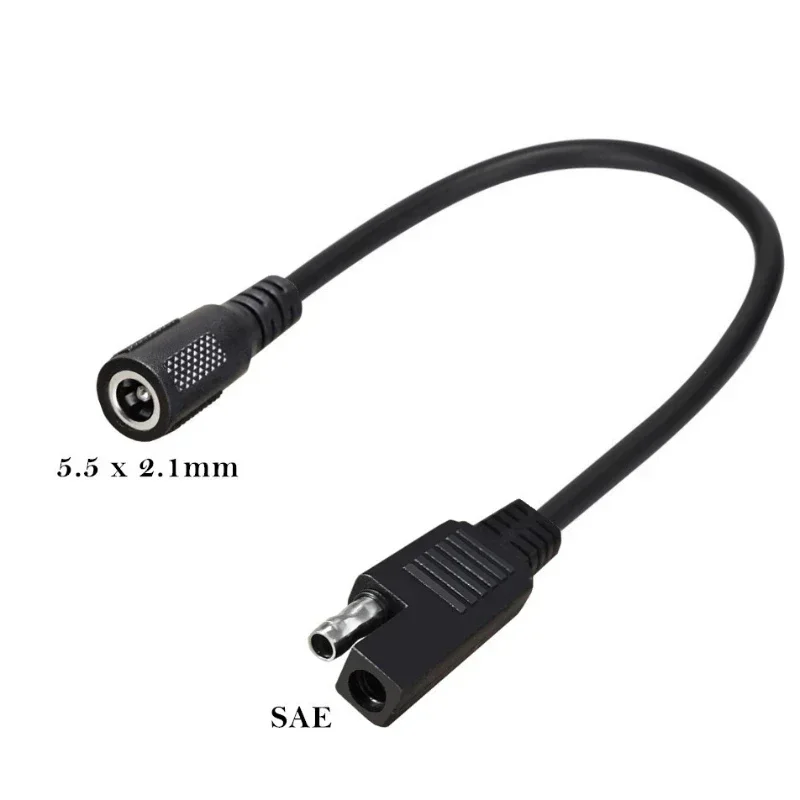 Cable de alimentación SAE a DC 5,5*2,1 para paneles solares en coche y motocicleta Cable de alimentación SAE a DC 5521 Cable de alimentación SAE 5,5*2,1 - imagen 2
