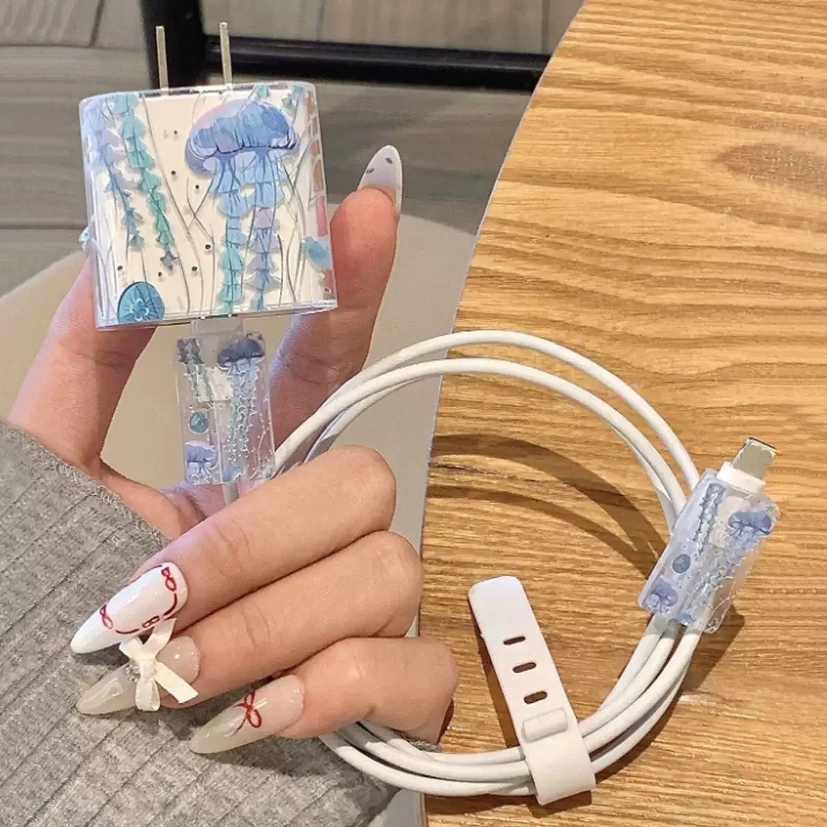 Funda transparente con diseño de animales para iphone, ipad, 18/20W, funda protectora de datos USB de dibujos animados, enrollador de Cable de TPU para iphone 16 15PRO - imagen 4