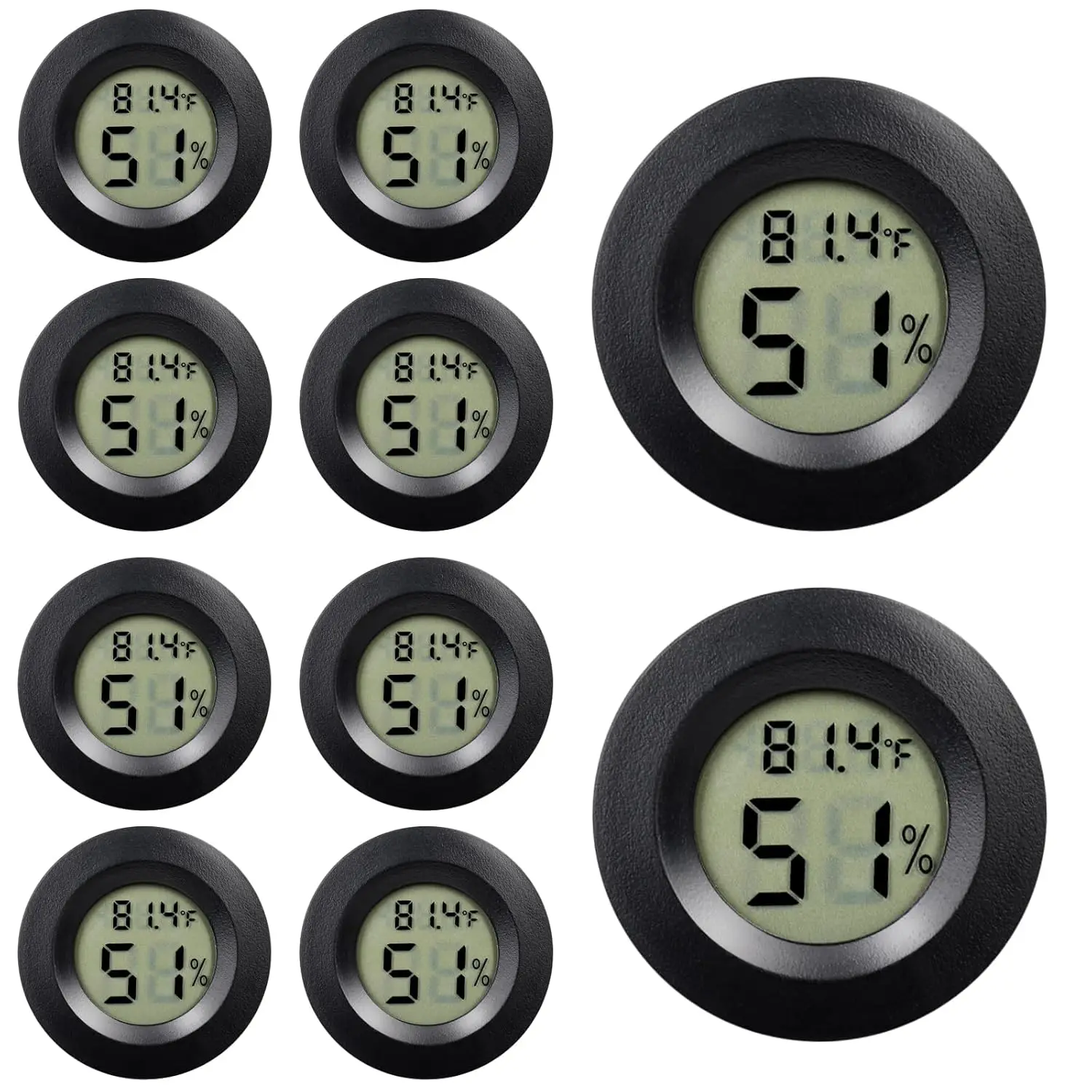 Mini termómetro y higrómetro digital LCD -50 °   C a +70. °   Medidor de temperatura y humedad C para pruebas de frigorífico y congelador