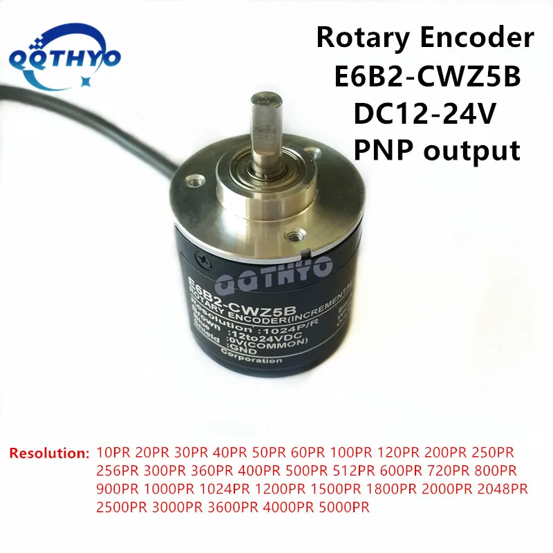 1 Uds codificador rotatorio óptico Incremental E6B2-CWZ5B 10P/R ~ 5000P/R 10PR 100PR 1000PR 2000PR 2500PR E6B2 CWZ5B PNP salida DC12V-24V - imagen 2