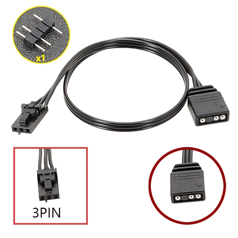 Cable adaptador para Corsair RGB a ARGB estándar, conector adaptador de 4 pines, 3 pines, 5V, línea adaptadora de controlador de barco pirata QL LL120 ICUE - imagen 2