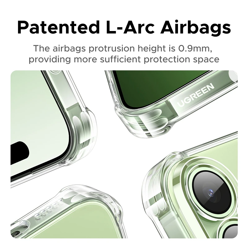 UGREEN Airbags Funda para iPhone 17 16 15 Pro Max Funda transparente Funda transparente para iPhone 16 Pro 17 Funda protectora de aire a prueba de golpes - imagen 3