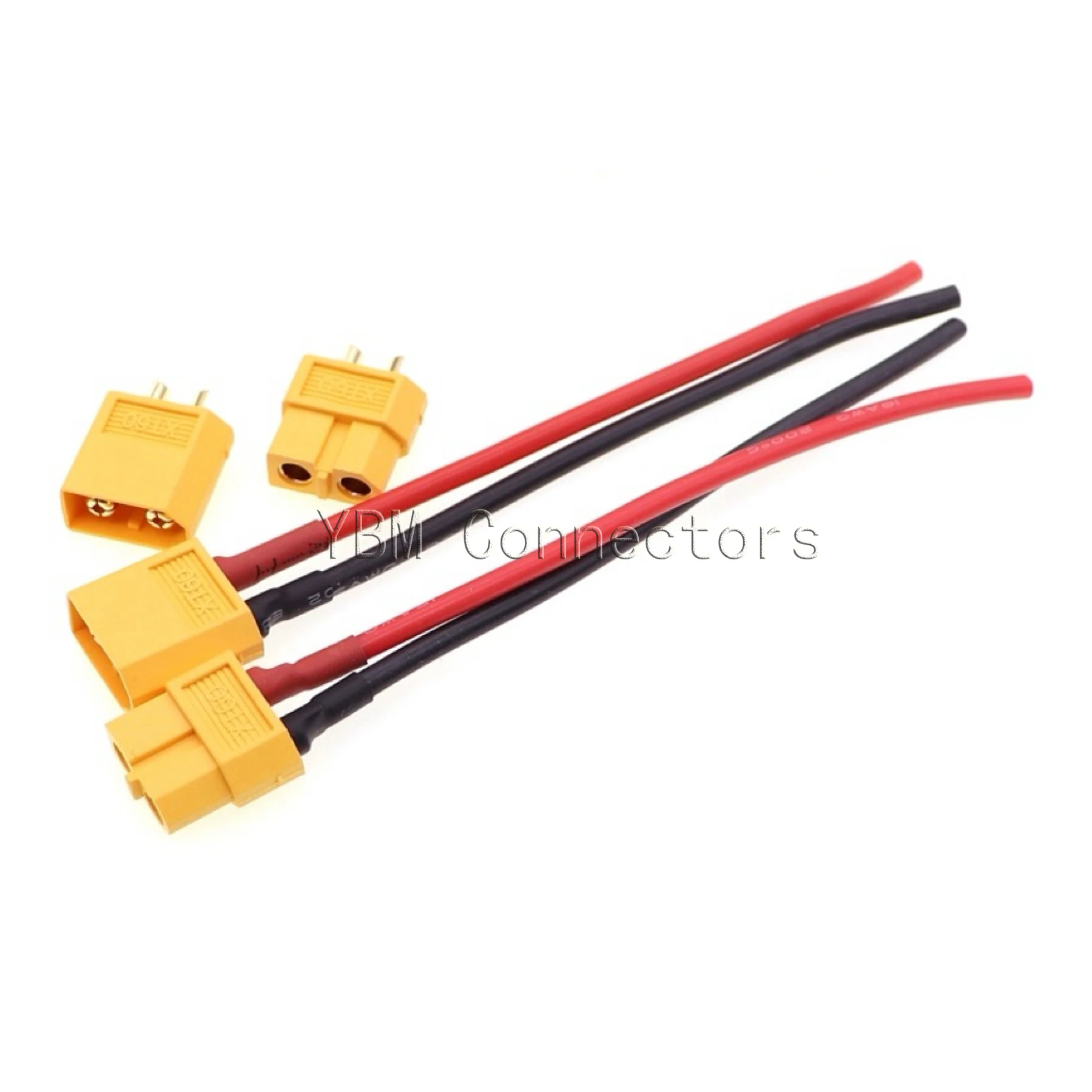 Conector de cargador de batería de litio XT60, modelo de avión, conector macho hembra de alta corriente con cable de silicona de 10/20CM, 12AWG - imagen 5
