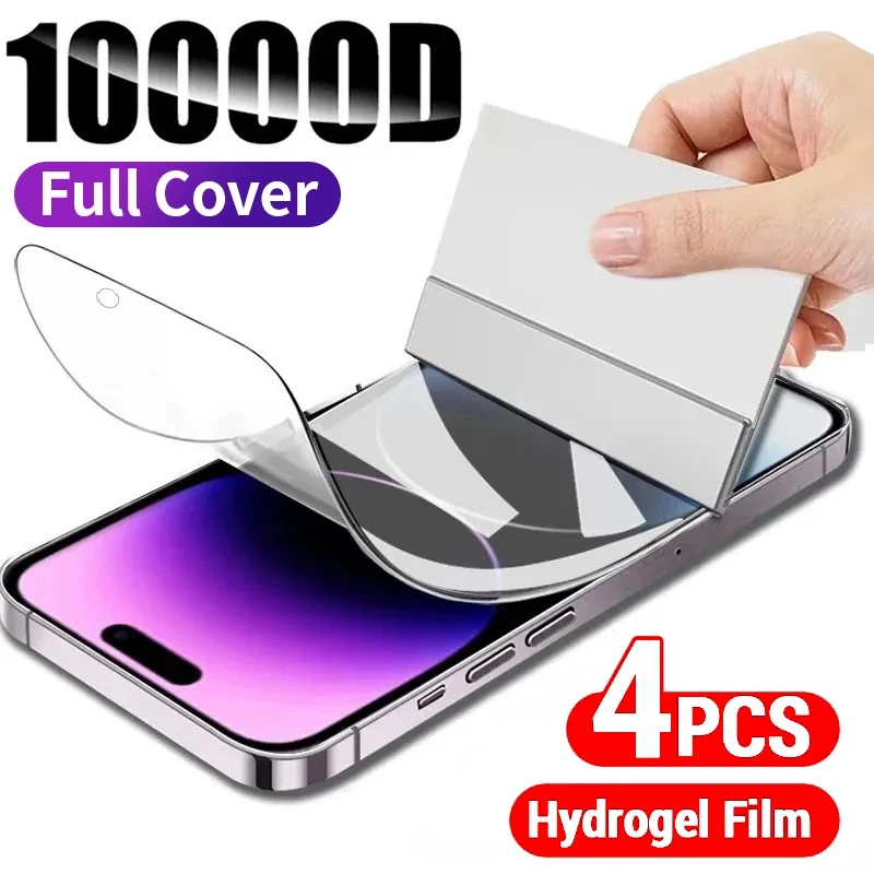 Película de hidrogel de cubierta completa 10000D para iPhone 16 11 12 13 14 Pro Max 7 8 14 Plus Protector de pantalla para iPhone 14 12 15 X XR XS MAX - imagen 2