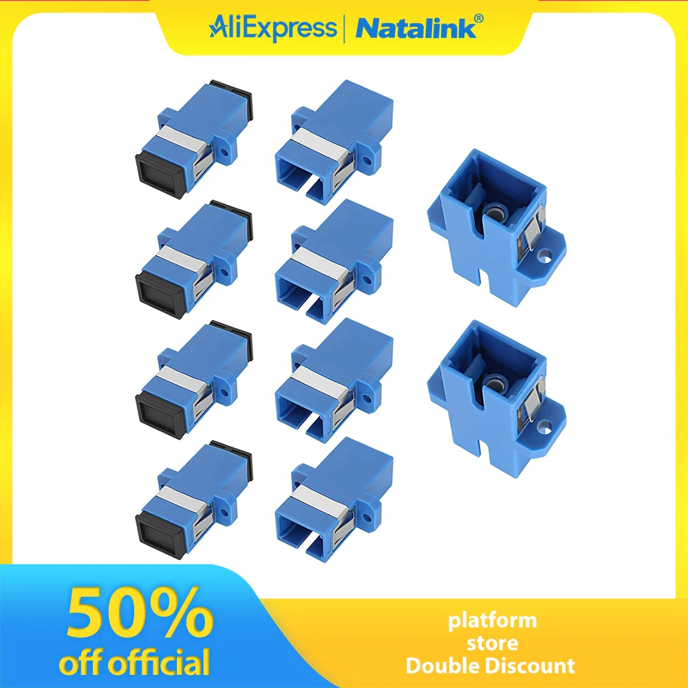 Adaptador acoplador de fibra óptica Natalink SC-SC SC/UPC hembra a hembra conector convertidor de Internet de red monomodo Simplex