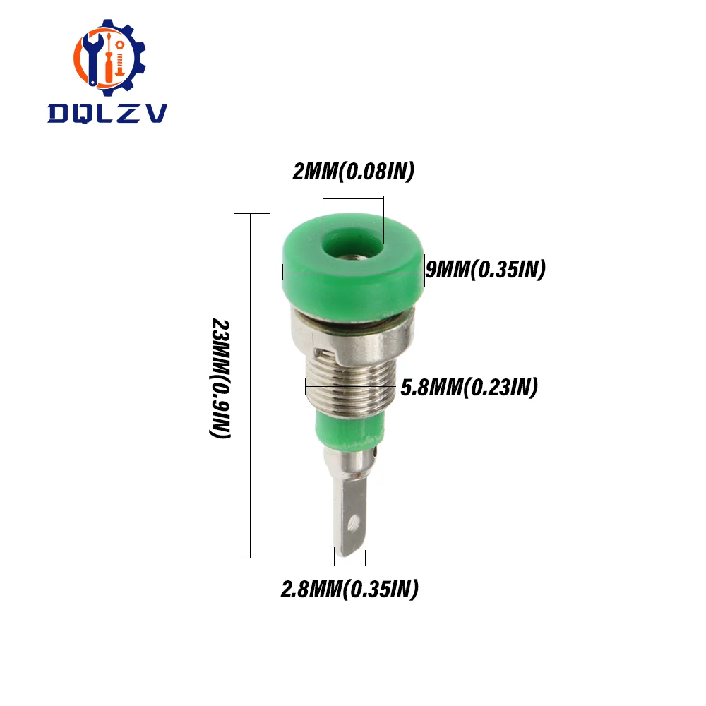 Enchufe Banana de 2MM, linterna pequeña de 20A, conector adaptador de Panel de enchufe de 6mm, Terminal de fuente de alimentación de alto voltaje de cobre puro - imagen 5