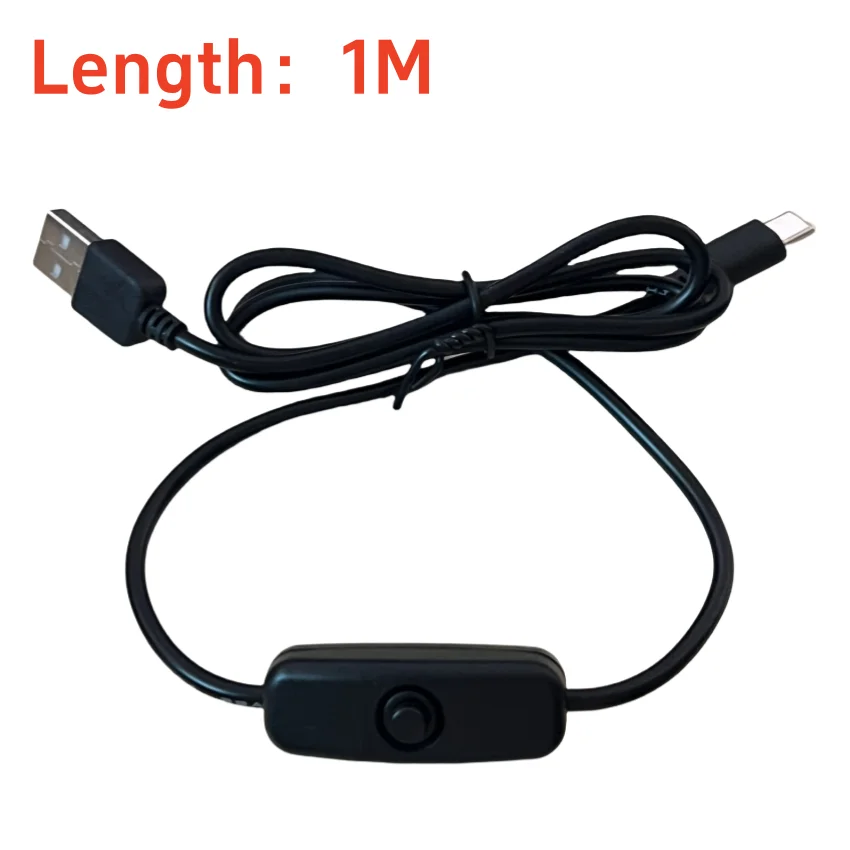 1 unidad 3A Cable USB a tipo C para Samsung S10 S9 S8 Huawei P30 Pro Raspberry Pi 4B cargador de teléfono de carga rápida con interruptor de encendido y apagado - imagen 3
