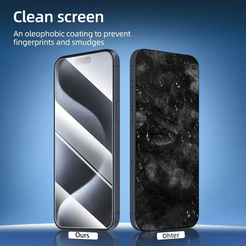 4 protectores de pantalla de vidrio templado para iPhone 16 15 14 Pro Max 11 12 13 Pro Mini 7 8Plus XR XS vidrio resistente a los arañazos - imagen 4