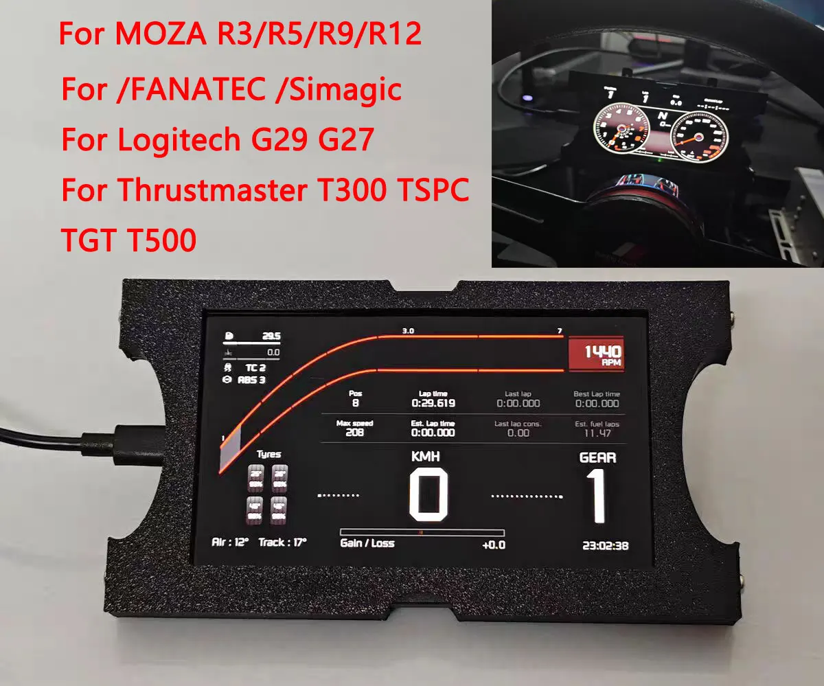 Simracing Game Multifunctional Dashboard Dashboard 5-inch IPS Screen Display Meters PC USB For Logitech /SIMAGIC FANATEC /MOZA - imagen 2