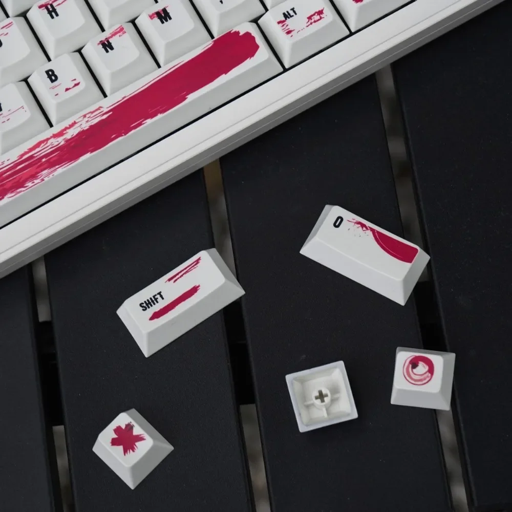 Teclas de corrección roja para teclado mecánico, 132 teclas, altura de cereza, sublimación térmica PBT, 61, 68, 87, 98, 104, 108 - imagen 5