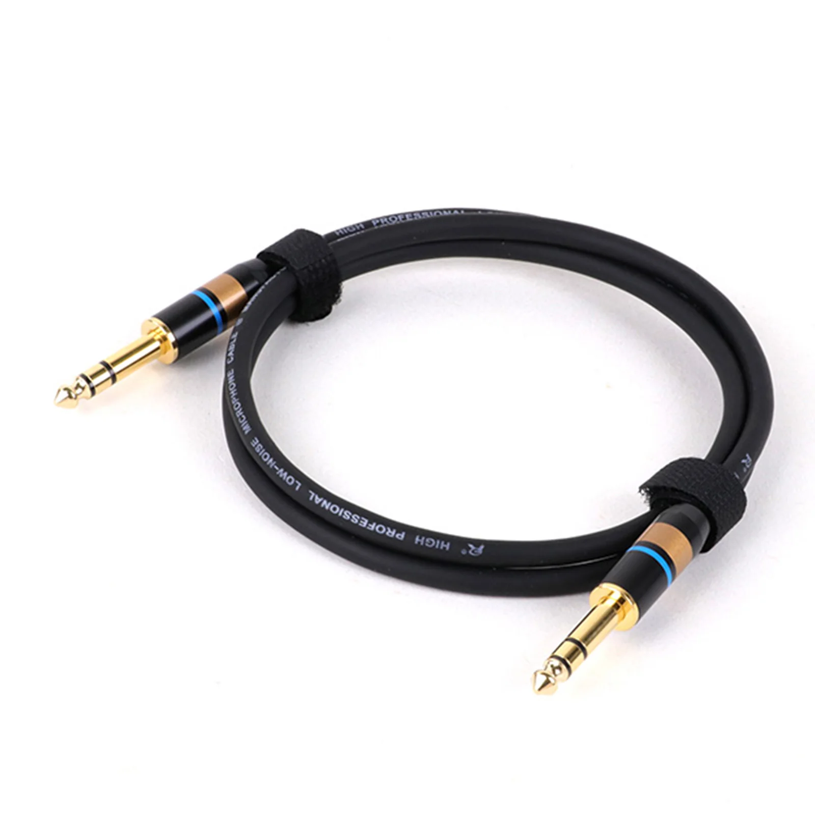 1 unidad de Cable de conexión de guitarra TRS de 1/4 pulgadas, conector estéreo macho chapado en oro de 6,35mm, Cable equilibrado de Audio para mezclador de teclado de bajo de guitarra eléctrica - imagen 3