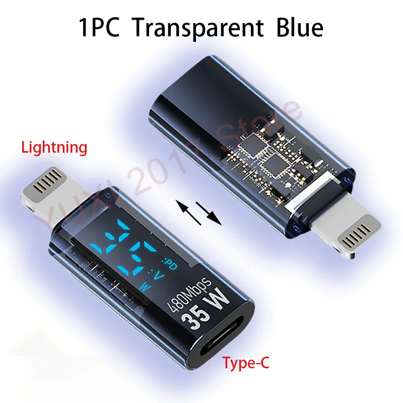 1PCS With Intelligent Digital Display 35W140W Data Transmission Adapter Type-C Lighting Suitable For Mobile Phones And Tablets - imagen 3