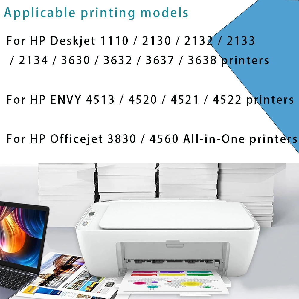 Reemplazo de cartucho de tinta Compatible 123XL para impresora HP123 HP 123 para Deskjet 1110 2130 2132 2133 2134 3630 3632 ENVY 4513 - imagen 2