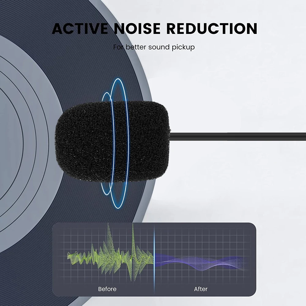 Fundas de espuma de repuesto para parabrisas, cubiertas de esponja para auriculares, micrófono, solapa, Lavalier, 50-10 piezas - imagen 3