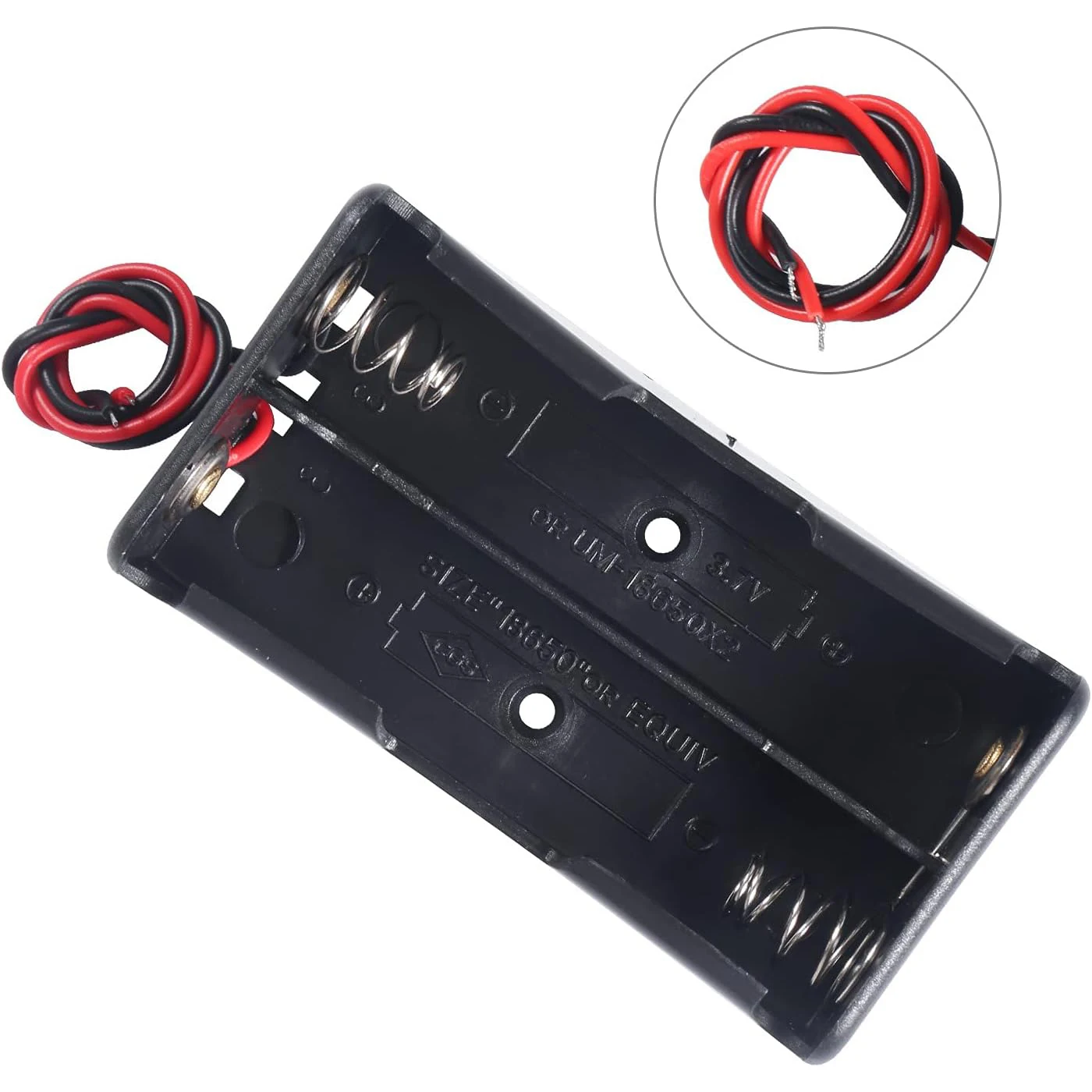 10 Uds 18650 soporte de batería 2 ranuras 3,7 V 18650 soporte de batería 18650 soporte de batería con cables - imagen 4