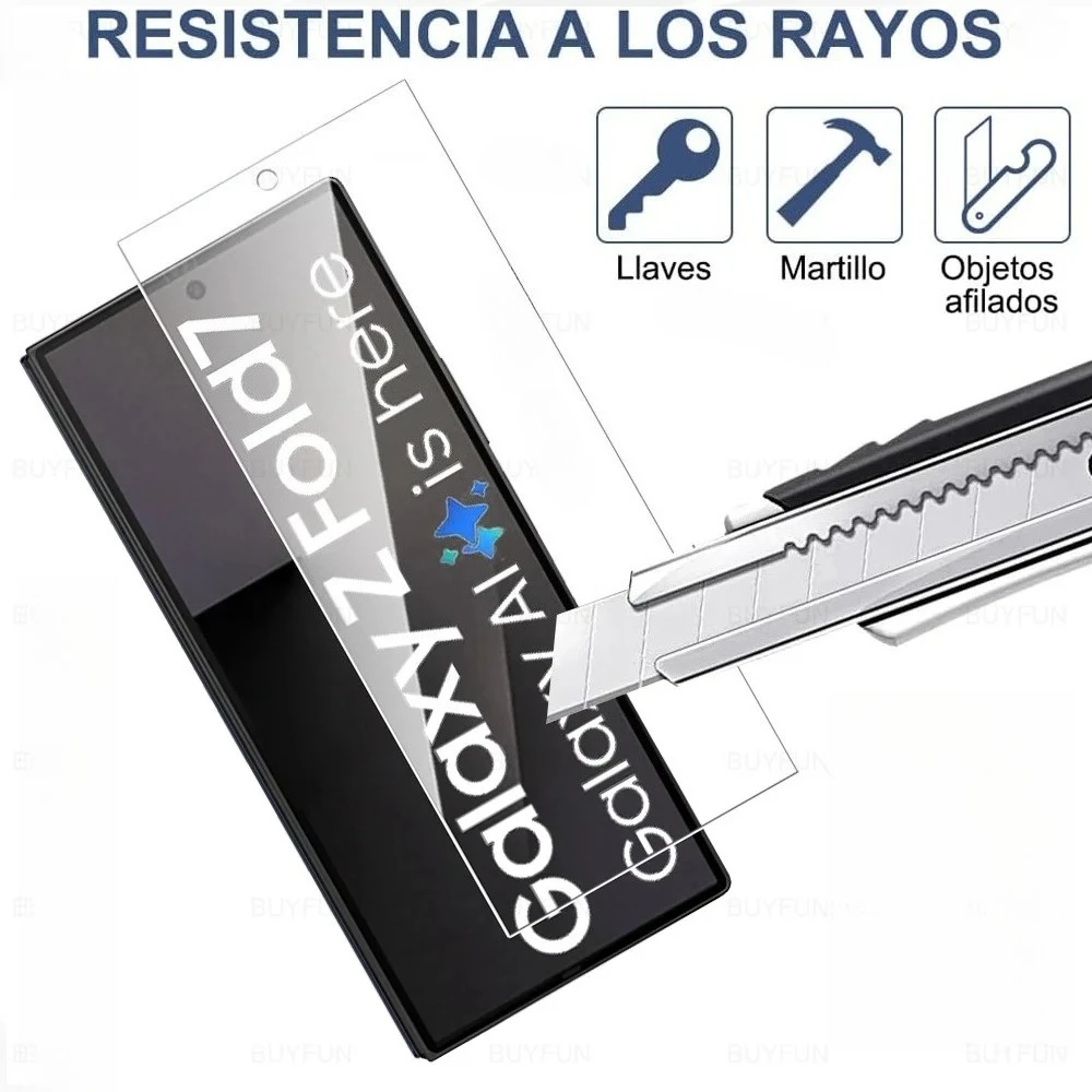3 uds 9H Protector Premium de borde negro para Samsung Galaxy Z Fold 7 pantalla Glas ZFold 6 Fold6 ZFold6 ZFold7 Fold7 5G vidrio templado - imagen 4
