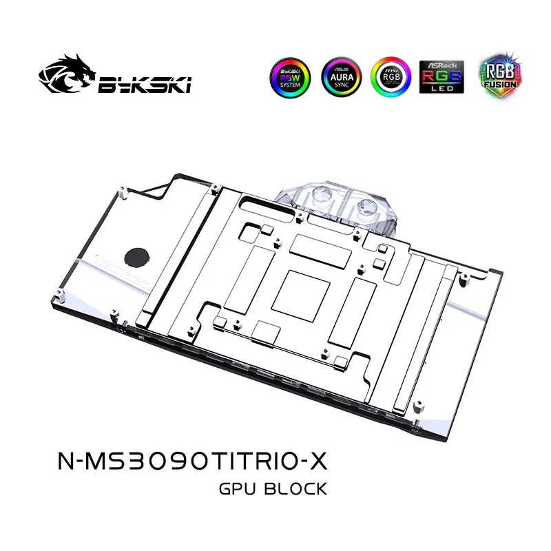 Bykski-bloque de agua GPU para MSI RTX 3090TI GAMING X TRIO/sofim X 24G, con placa trasera de cobre acrílico/N-MS3090TITRIO-X de radiador - imagen 5