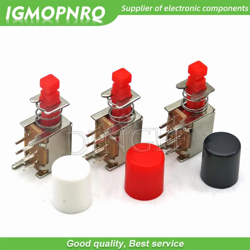 10 juegos de interruptor de llave directamente PS-22F03 A03 interruptor de botón de bloqueo/desbloqueo DPDT bipolar 6 pines interruptor de alimentación de llave de bloqueo automático