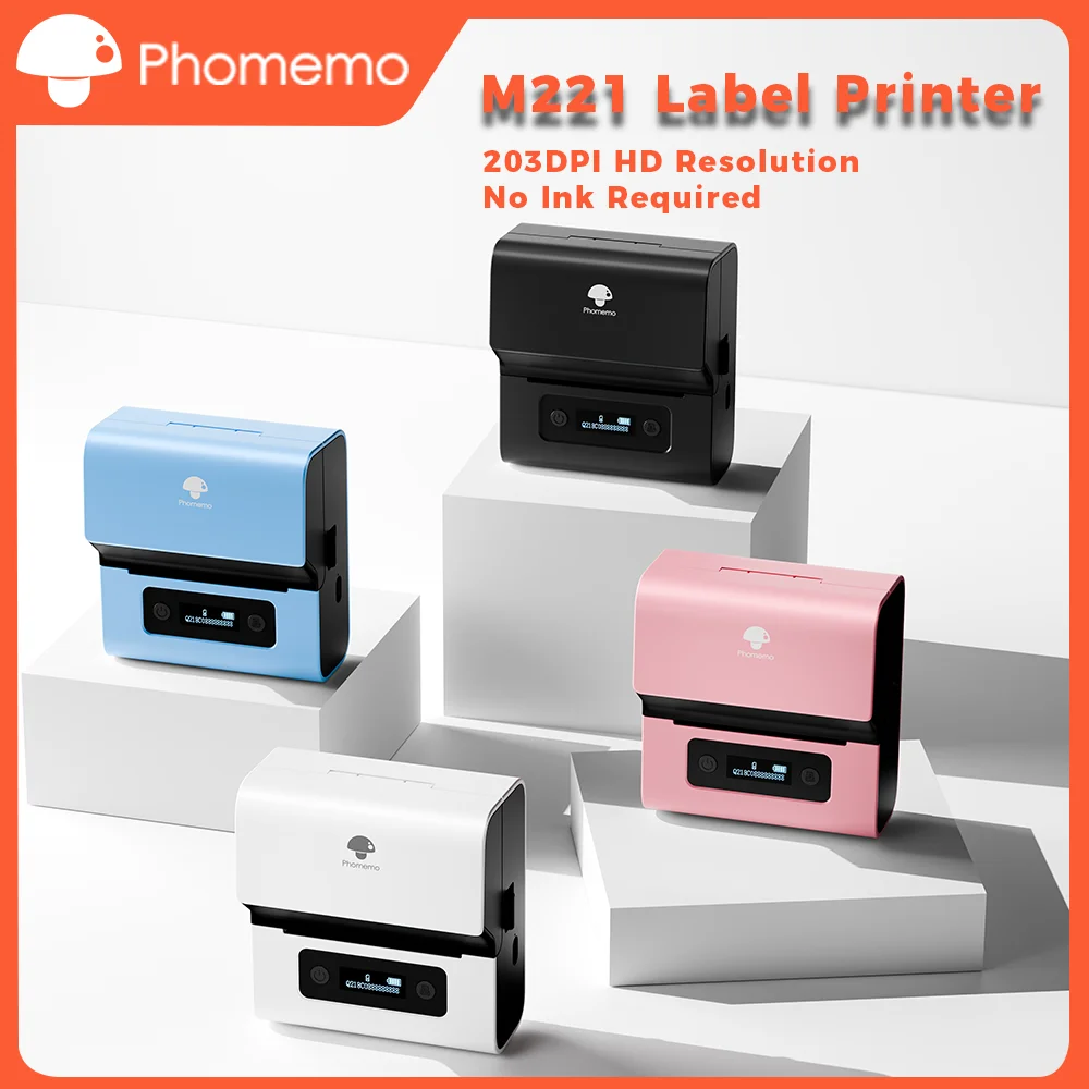 Phomemo-Impresora térmica M200 para etiquetas adhesivas, máquina etiquetadora de código de barras, ancho de papel: 20-75mm - imagen 2