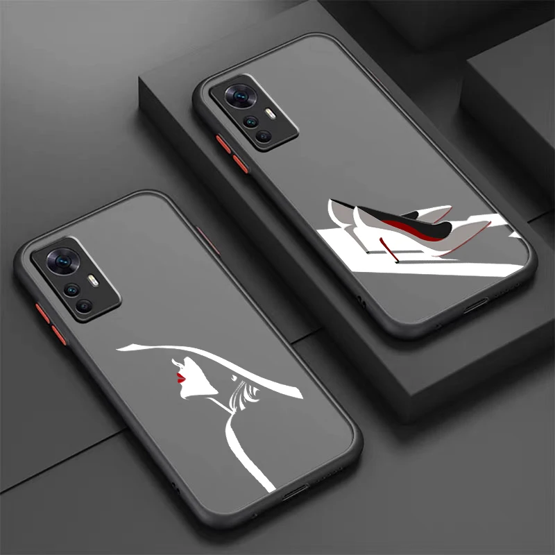 Funda translúcida de tacón alto para Xiaomi Mi 13, 12, 12T, 11T, 11, 11i, 10T, 10, 9T, Pro Lite, Ultra 5G, mate, para mujer - imagen 3
