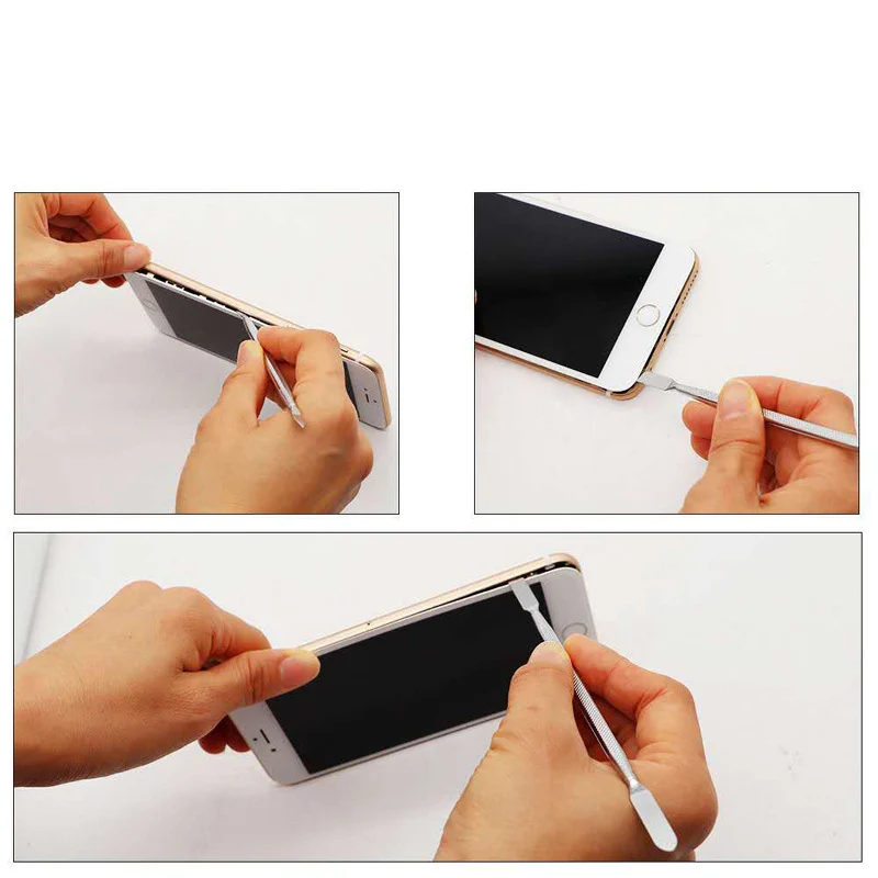 Kit de herramientas de mano con palanca de apertura de reparación, hoja para teléfono inteligente, tableta, PC, Spudger de Metal, juego de herramientas de desmontaje para IPhone/IPad/tableta, 3 uds. - imagen 4