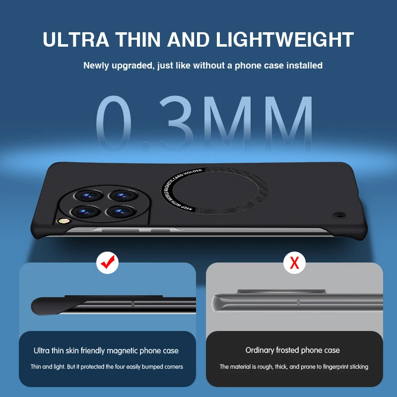 Funda de teléfono con soporte magnético para coche sin marco para OnePlus 12 12R 5G, funda trasera de protección para cámara de PC dura de lujo Original de alta calidad - imagen 5