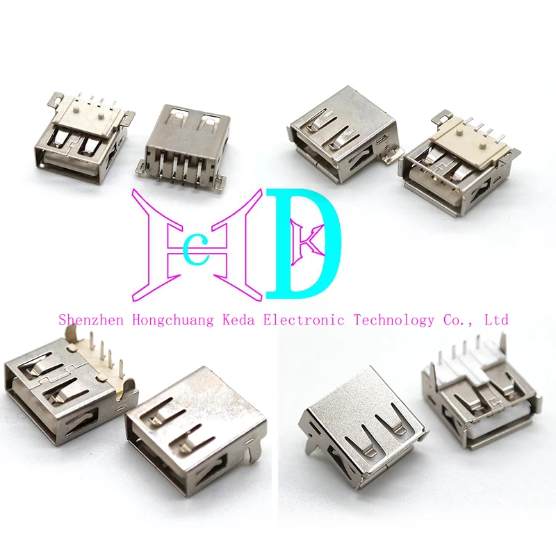 5 uds USB tipo A puerto estándar hembra conectores de soldadura conector PCB USB-A tipo USB-B - imagen 2