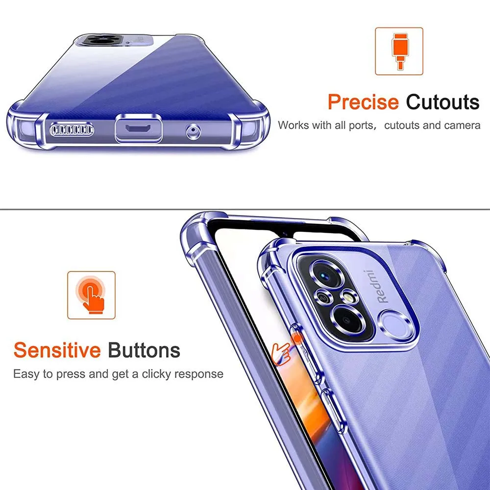 Funda de teléfono transparente para Xiaomi Redmi 12C 10A 10C 10, funda a prueba de golpes Redmi Note 12 4G 12 5G 12 Pro 5G A1 A1 Plus A2 - imagen 5
