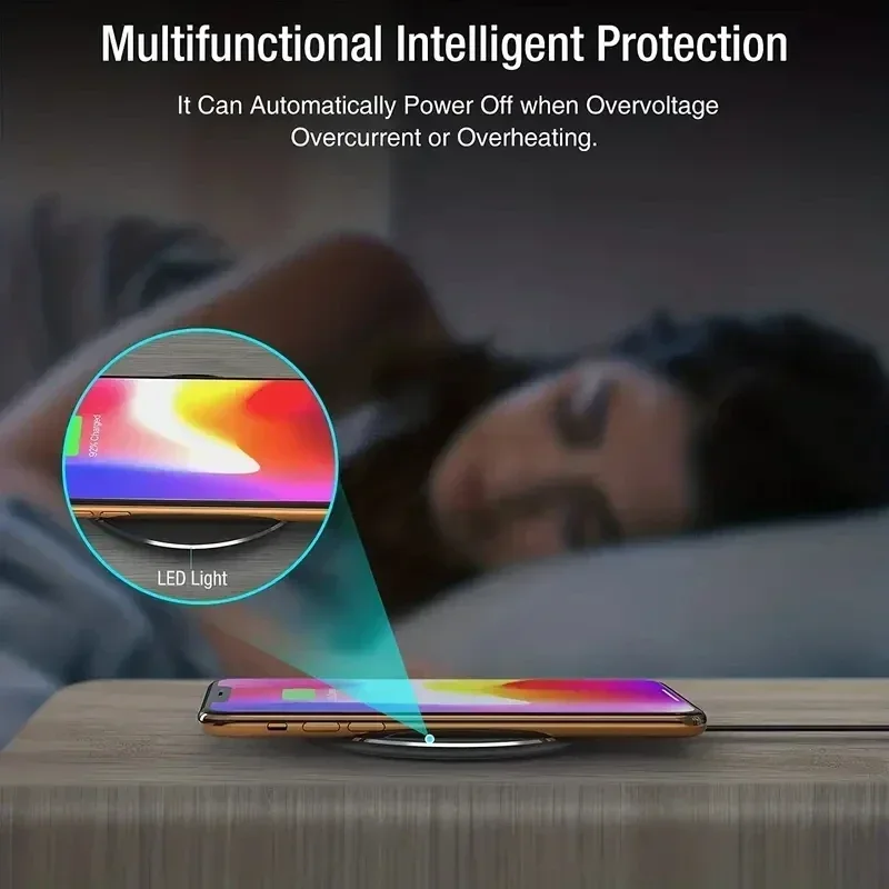 Soporte de almohadilla de carga inalámbrica para teléfono móvil, estación de carga rápida ultrafina de escritorio para iPhone 16 15 14 13 Samsung Note Xiaomi - imagen 3