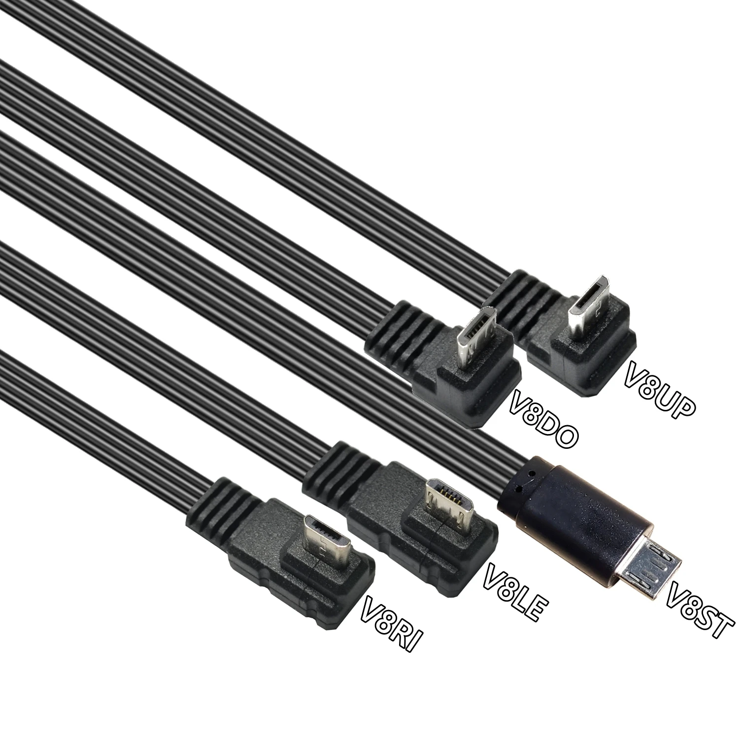Oben, Unten, Enlaces, ángulo recto 90 °   USB Micro USB Stecker auf USB Stecker Kama Kabel 20cm 50cm Bamlette 5 pies 1m - imagen 3