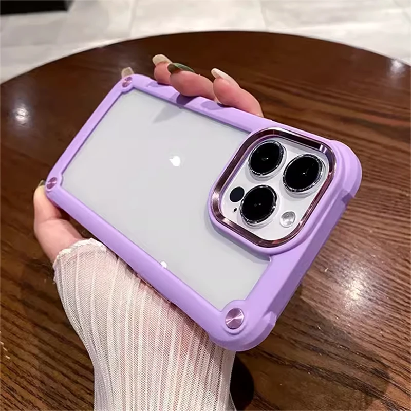 Funda de TPU a prueba de golpes para iPhone, 15, 14, 13, 12, 11 Pro Max, 7, 8 Plus, XS, XR, X, SE, resistente, híbrida, transparente, dura - imagen 4