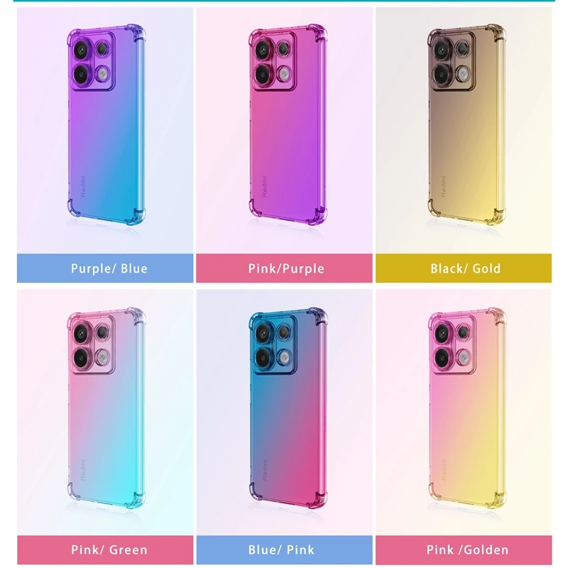 Funda de TPU con gradiente a prueba de golpes para Xiaomi Redmi Note 13 Pro Plus 5G, funda protectora, Fundas Coque Capa - imagen 3