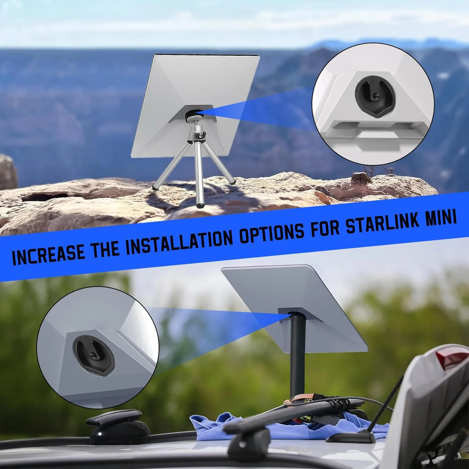 Para Mini adaptador de trípode Starlink, montaje de trípode de aleación de aluminio, adaptador de tubo de tornillo 1/4, antiaflojamiento para accesorios Starlink Mini - imagen 4