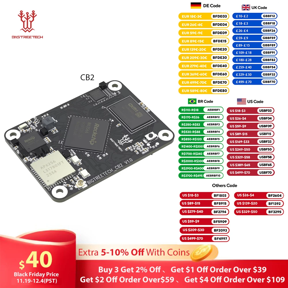 BIGTREETECH BTT CB2 Placa central SKR MINI E3 V3.0 Manta M8P para piezas de impresora 3D Klipper VS Raspberry Pi 4/3B para Voron