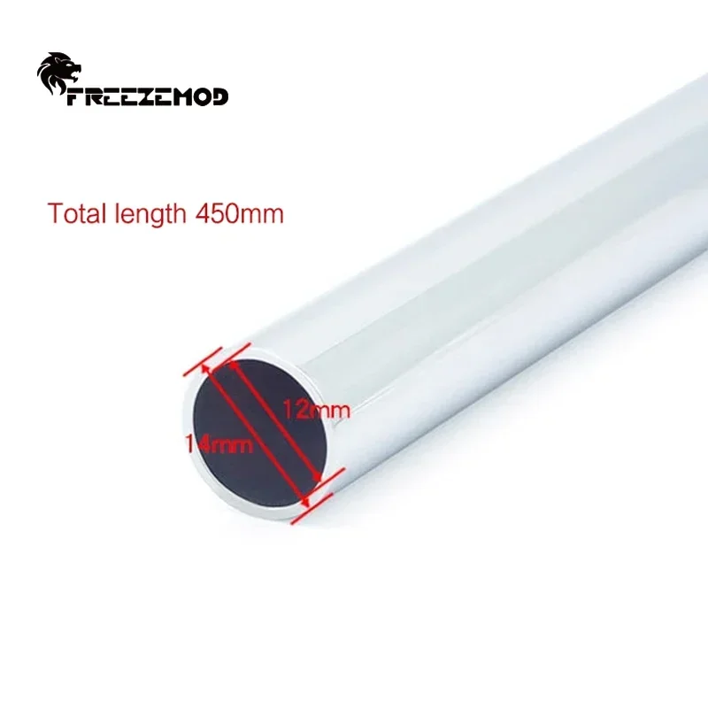 FREEZEMOD PC Tubo duro de metal con refrigeración por agua OD14MM, tubo rígido de latón completo efecto espejo chapado en superficie cromada, SLYG-H14 de 450 mm - imagen 3