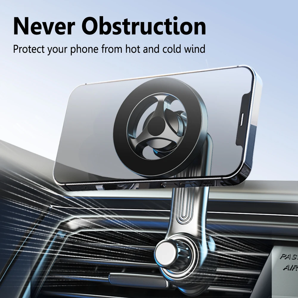 Soporte magnético para teléfono Compatible con MagSafe Car Mount para iPhone 12 13 14 Samsung, Clip magnético para ventilación de aire de coche, montaje para teléfono móvil - imagen 4
