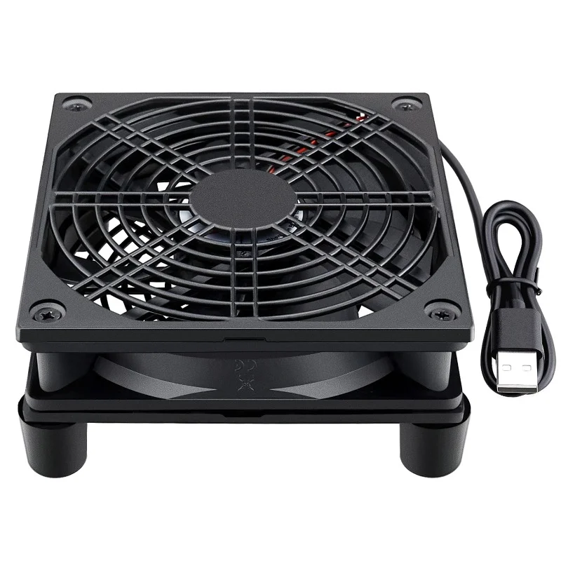 120mm x 25mm USB Silent Cooling Fans, ideal for DVRs, electronics, Xbox, dual-fan, high airflow for effective cooling