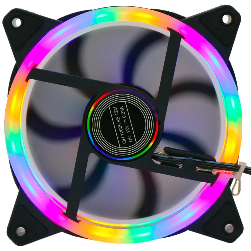Ventilador de chasis de computadora Aurora de 120mm, luz LED de color luminosa de 12cm, ventilador de refrigeración RGB silencioso, venta al por mayor - imagen 3
