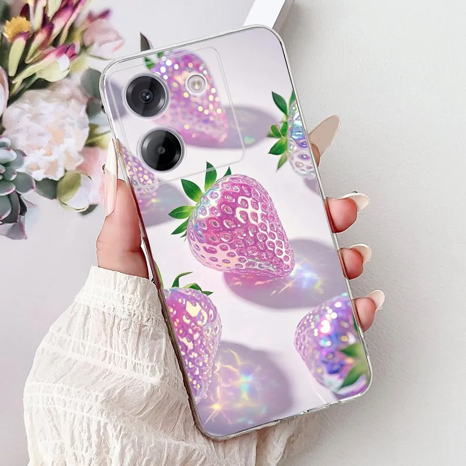 Para Xiaomi Poco M7 Pro 5G funda bonita amor corazón mariposa dragón dibujos animados suave transparente funda trasera de silicona para Poco M7 Pro 5G Fundas - imagen 2