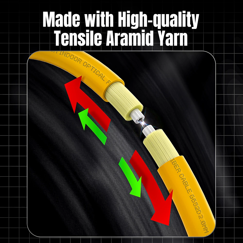 AMPCOM SC a SC UPC Cable de conexión de fibra óptica monomodo Simplex SMF 9/125μm OFNR LZSH puente de fibra óptica insensible curvado - imagen 5
