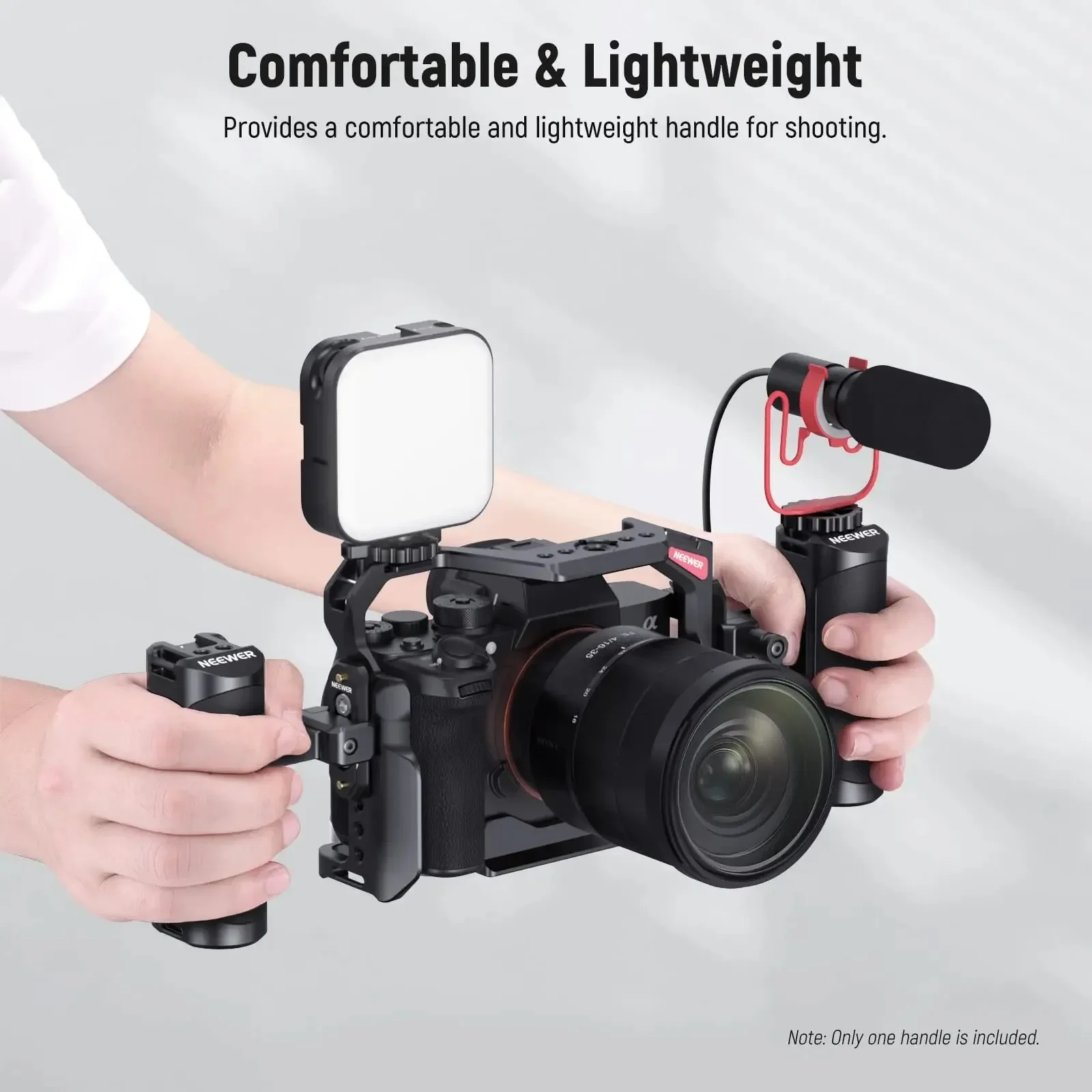 Jaula de cámara Universal ligera de aleación de aluminio con mango lateral NATO, abrazadera Universal NATO apta para Canon Ni - imagen 2