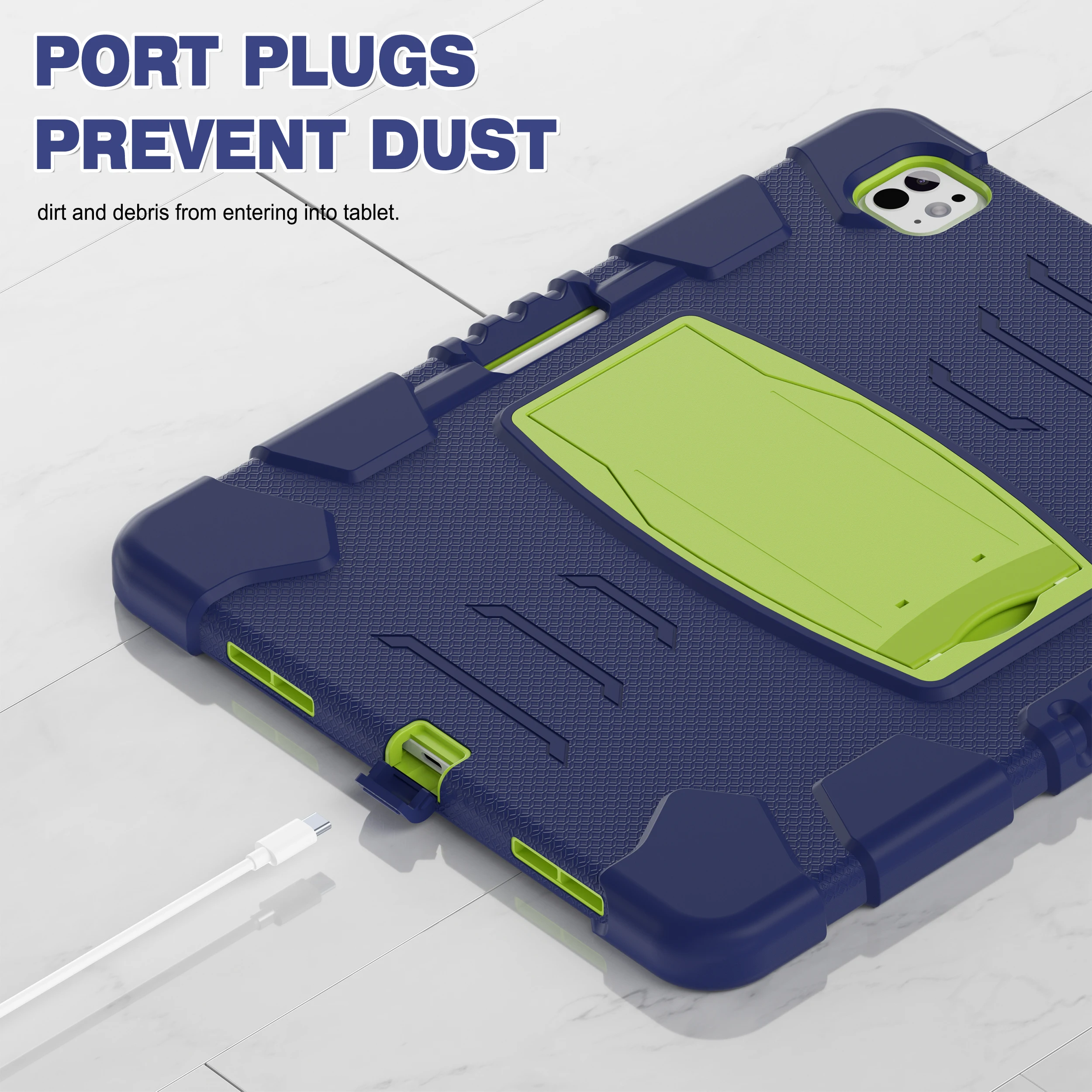 Funda resistente para Apple iPad Pro 13 2024 M4 modelo A2926 A2925 A3007 cubierta con soporte incorporado antideslizante de 3 capas a prueba de golpes - imagen 5