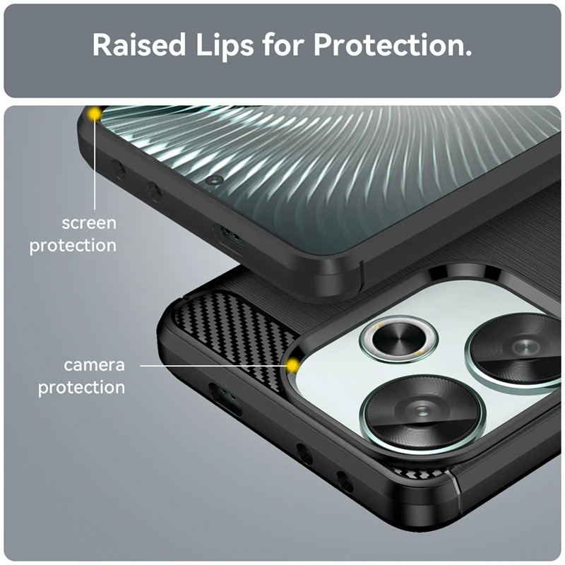 Funda para Xiaomi Poco F6, carcasa trasera a prueba de golpes, suave, de fibra de carbono, TPU - imagen 5