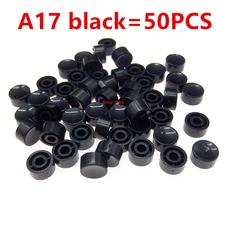 Tapas de botón de Interruptor táctil de plástico, tapas de botón de pulsador, cóncavas Multicolor de 3,2x10mm para Interruptor táctil redondo de 6x6, A17, 3,4/5,3mm, 50 unidades - imagen 4