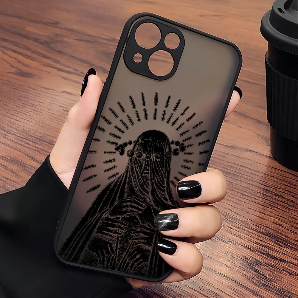 Funda artística de ángeles y demonios negros para Samsung A73 A72 A71 A53 A52 A51 A42 A33 A32 A31 A30 A23 A22 4G 5G, Capa transparente mate - imagen 2