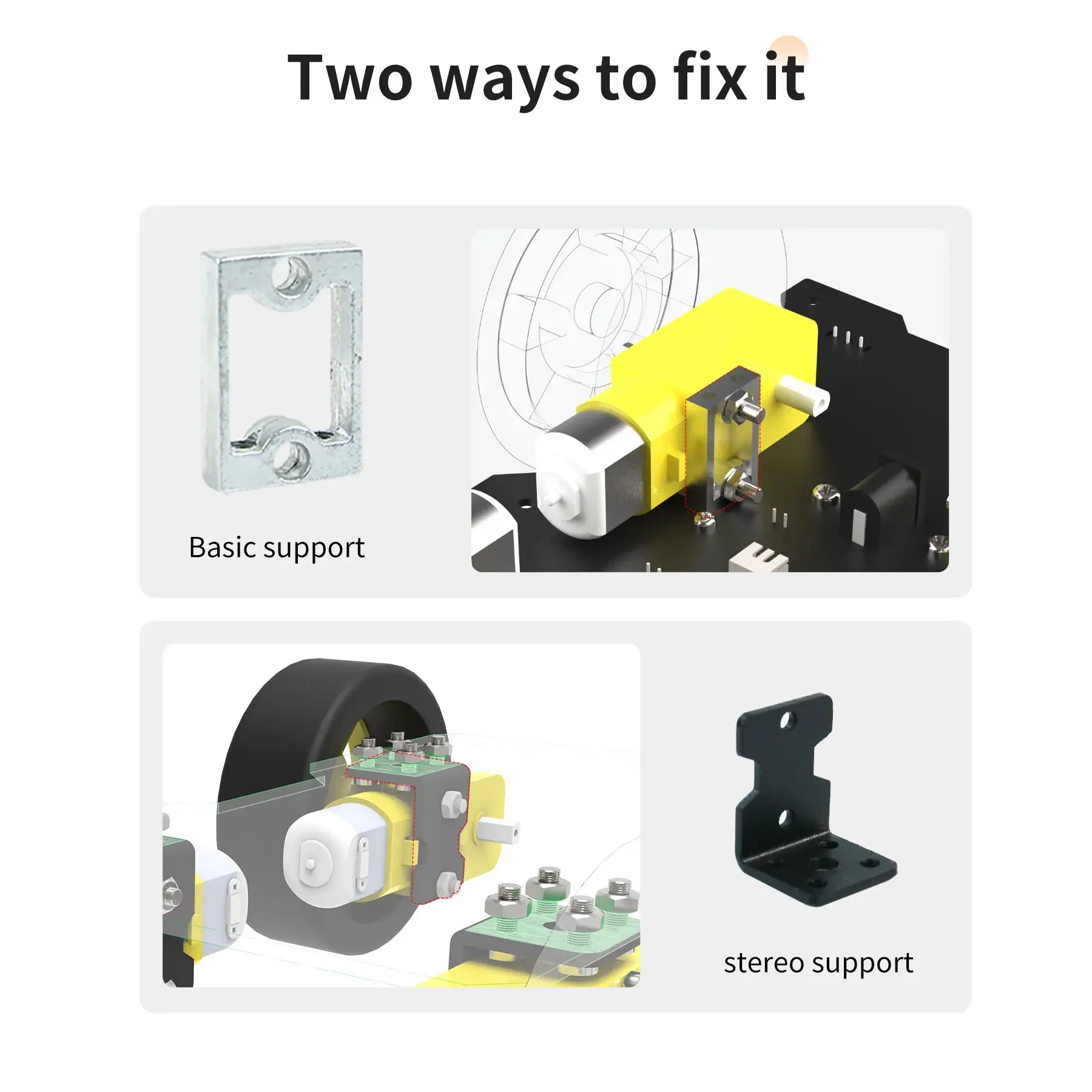 Yahboom TT DC Motor reductor de engranajes eléctricos con soporte, escobillas de carbón y Terminal XH2.54 para Kit de Robot DIY, coche de cuatro unidades - imagen 4