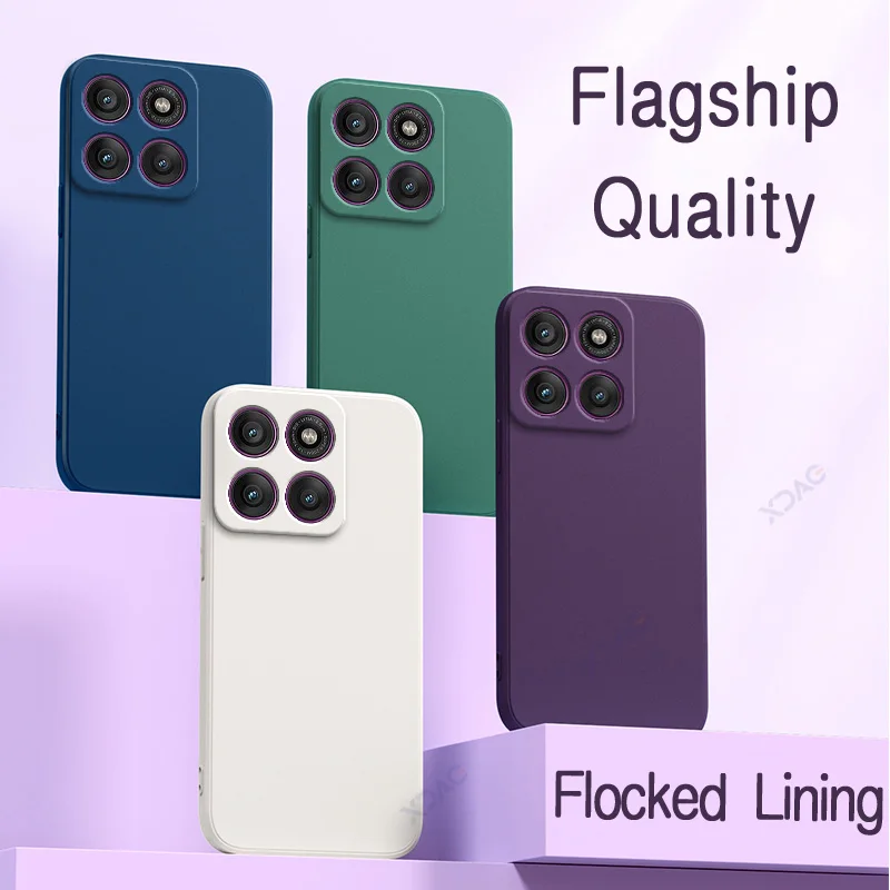 Funda de teléfono de silicona líquida cuadrada Original para Motorola Moto Edge 60 Pro 5G 360, fundas protectoras suaves anticaídas a prueba de golpes