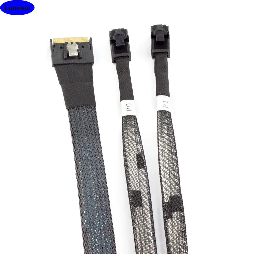 Cable Slim SAS4.0 SFF-8654 8i a Mini SAS HD SFF-8643 de doble puerto - Cable de conexión de servidor/almacenamiento de alta velocidad - imagen 3