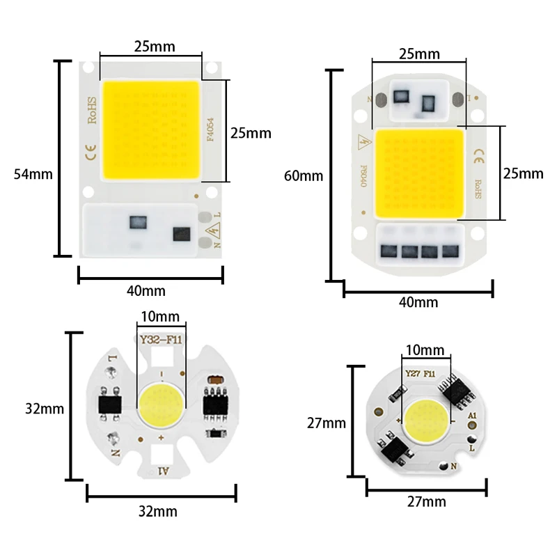 Chip LED COB 10W 20W 30W 50W 220V IC inteligente sin necesidad de controlador 3W 5W 7W 12W bombilla LED para foco de luz de inundación iluminación Diy - imagen 2
